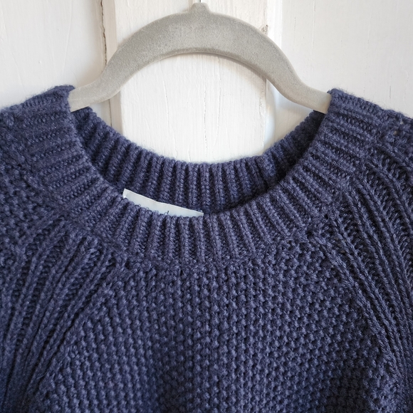 Sandro Navy Chunky Crewneck Sweater - Picture 6 of 11